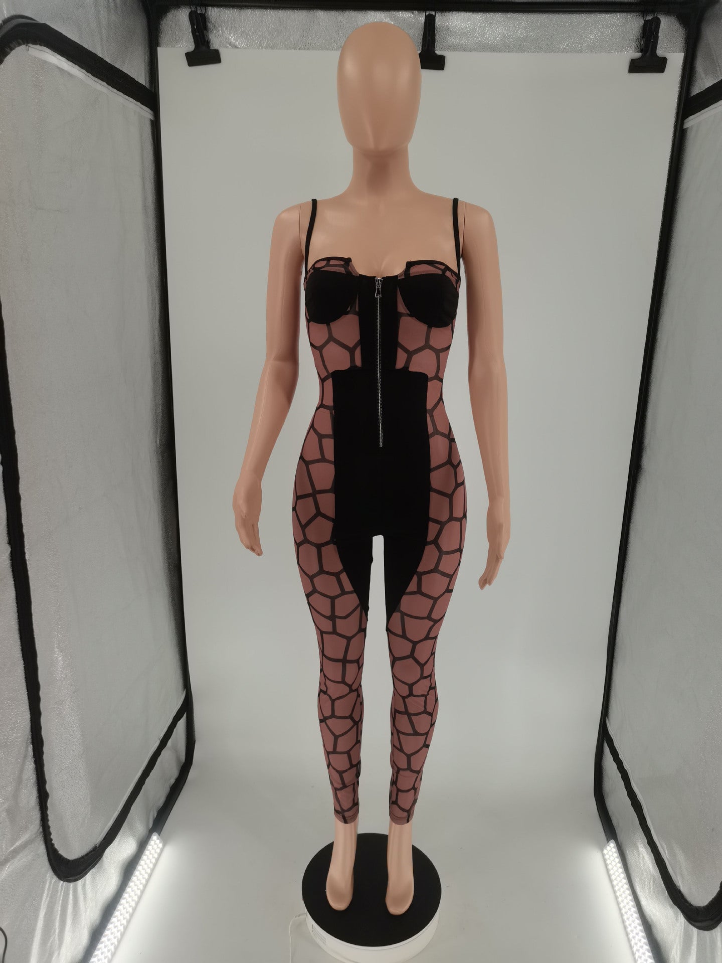 ZENA-IRREGULAR MESH JUMPSUIT