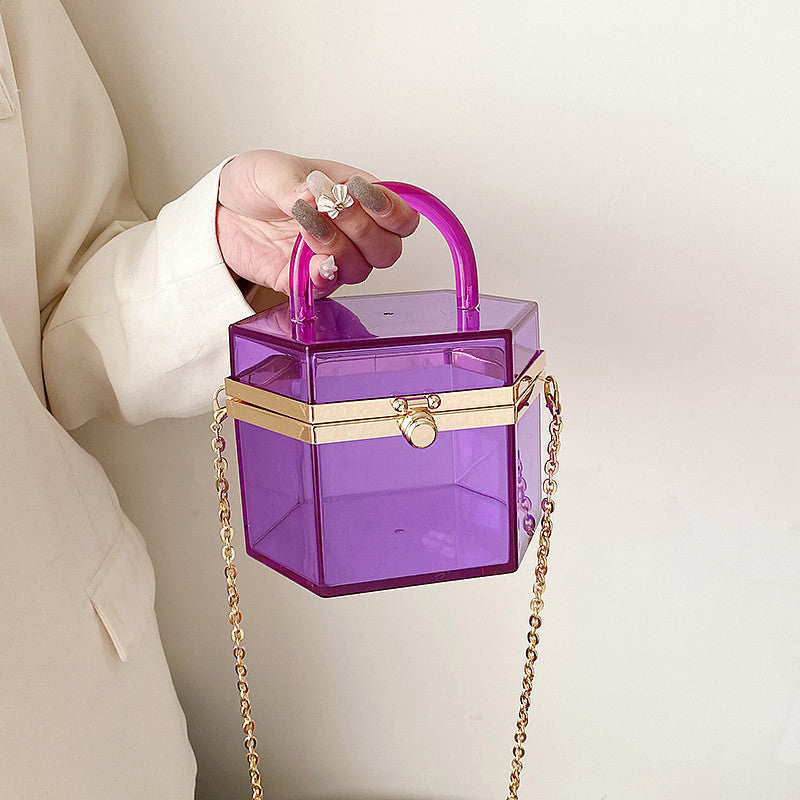 Transparent Hexagon Handbag