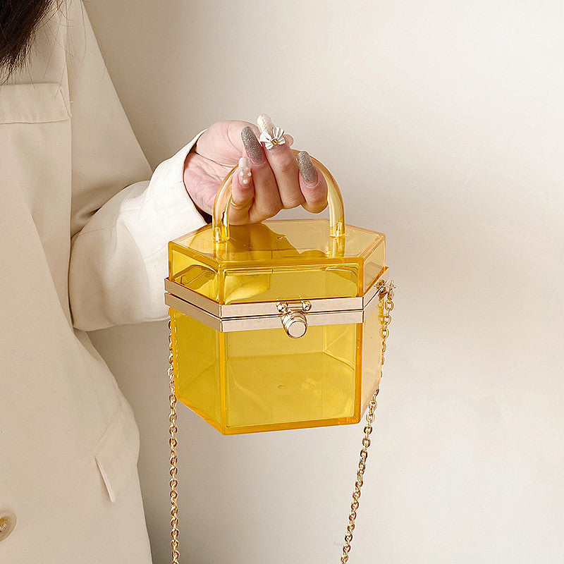 Transparent Hexagon Handbag